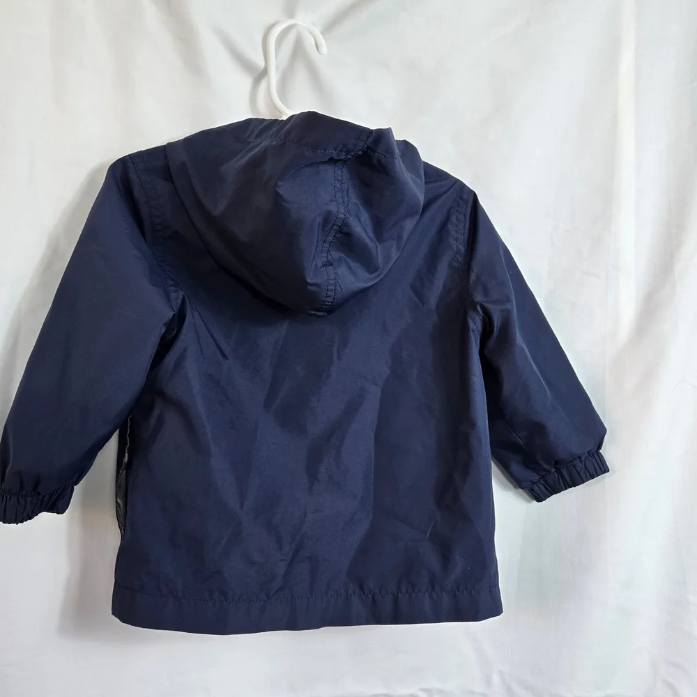 Gymboree Boys Navy Blue Lightweight Lined‎ Windbreaker Hooded Zip Jacket 12-24Mo